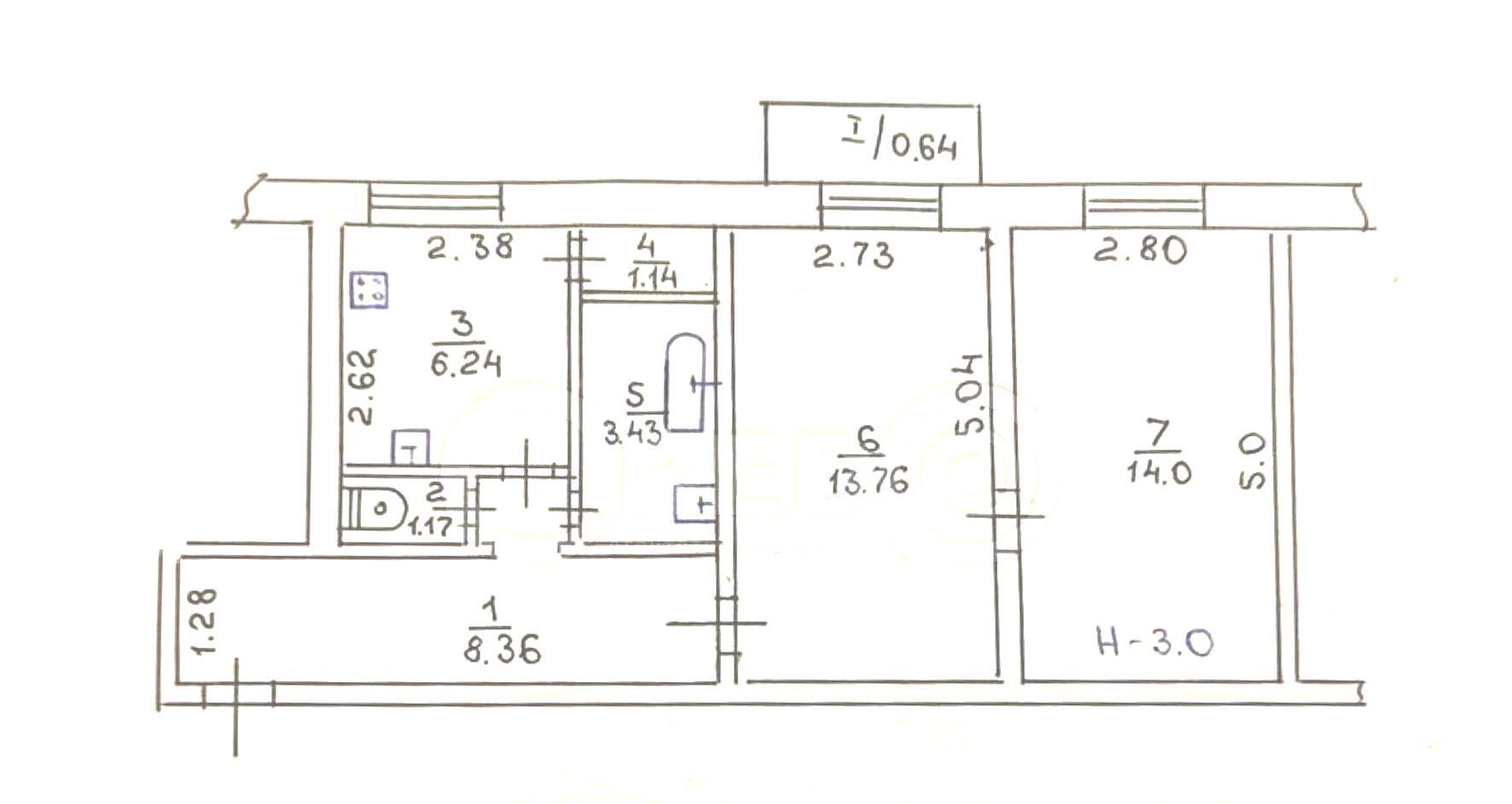 Продажа 2-комнатной квартиры 49 м², Соборности ул.