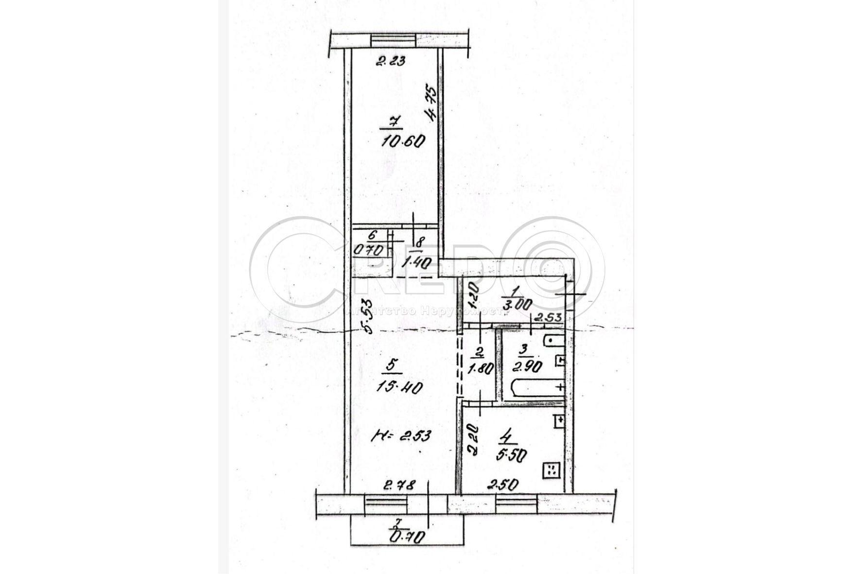 Продажа 2-комнатной квартиры 42 м², Груни Романовой ул.