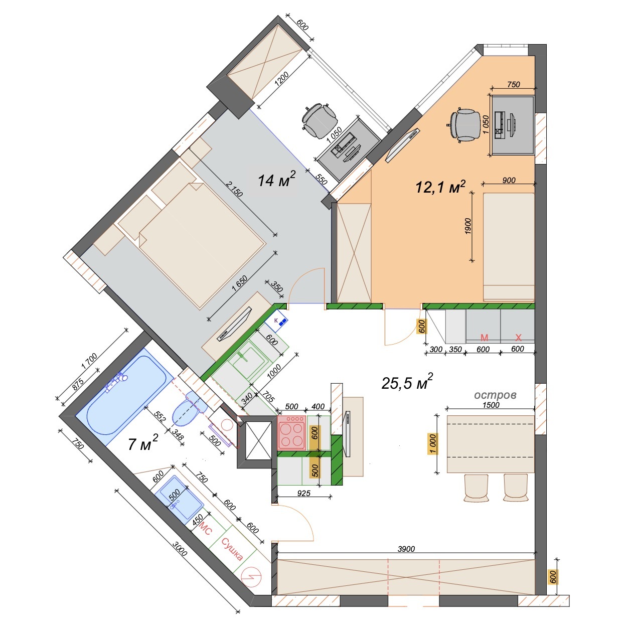 Продажа 2-комнатной квартиры 57 м², Краснопольская ул., 2Г