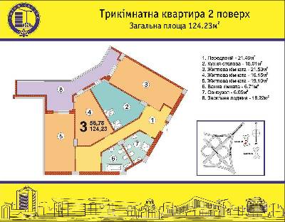 3-кімнатна 124.23 м² в ЖК на Академіка Глушкова, 92Б від 20 810 грн/м², Київ