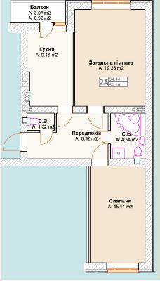 2-комнатная 56.6 м² в ЖК Талисман от застройщика, г. Ирпень