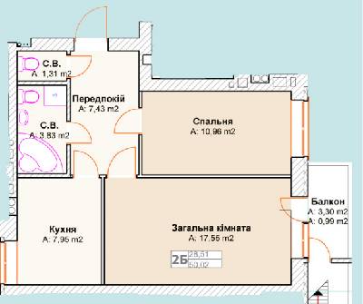 2-комнатная 50.02 м² в ЖК Талисман от застройщика, г. Ирпень