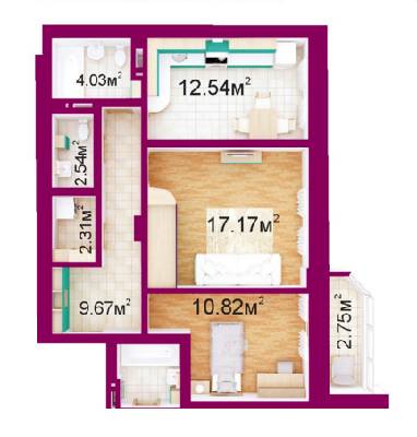 2-комнатная 61.8 м² в ЖД Панорамный от 14 500 грн/м², г. Ирпень