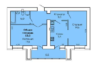 2-кімнатна 63 м² в ЖК Дім на Лазурній від 15 500 грн/м², Миколаїв