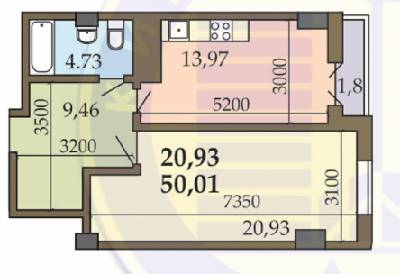 1-кімнатна 50.01 м² в ЖК на ул. Гарматна, 39Г від 25 496 грн/м², Київ