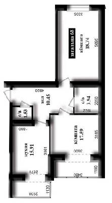 2-комнатная 72.3 м² в ЖК Капитал от застройщика, г. Ирпень