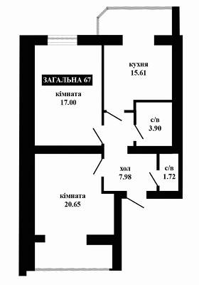 2-кімнатна 66.4 м² в ЖК Капітал від забудовника, м. Ірпінь