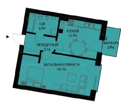 1-кімнатна 49.74 м² в ЖБ Вілла Швейцарія від 35 680 грн/м², Львів