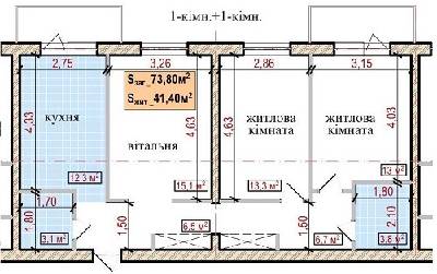 3-кімнатна 73.8 м² в ЖК Ідея від 14 500 грн/м², с. Гнідин