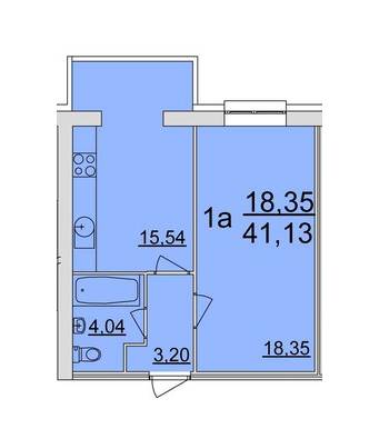 1-комнатная 41.13 м² в ЖК Прованс от застройщика, с. Агрономичное
