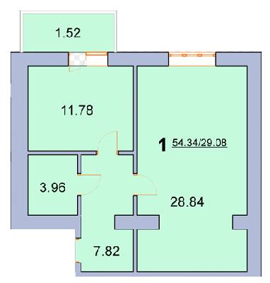 1-комнатная 54.34 м² в ЖК на ул. Новая, 31А, 31Б от 13 000 грн/м², г. Борисполь