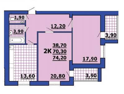 2-комнатная 74.2 м² в ЖК на просп. 200-летия Херсона, 36 от 10 000 грн/м², Херсон
