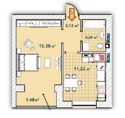 1-комнатная 36.6 м² в ЖК Синергия 2 от 13 900 грн/м², г. Ирпень