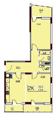 2-комнатная 70.6 м² в ЖК Велика Британія от застройщика, Львов