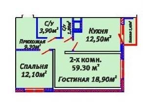 2-комнатная 59.3 м² в ЖК Альтаир 2 от 23 800 грн/м², Одесса