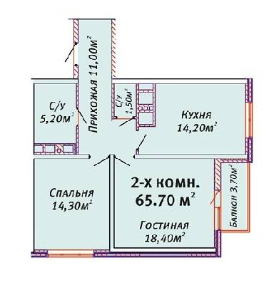 2-кімнатна 65.7 м² в ЖК Альтаїр від забудовника, Одеса