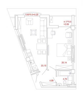 1-кімнатна 55.27 м² в ЖК Міконос від 36 370 грн/м², Одеса