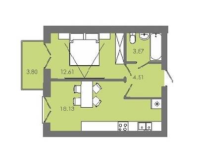 1-кімнатна 40.27 м² в ЖК Avalon 5 від 13 700 грн/м², Вінниця