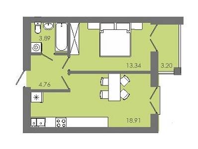 1-кімнатна 41.86 м² в ЖК Avalon 5 від 13 700 грн/м², Вінниця