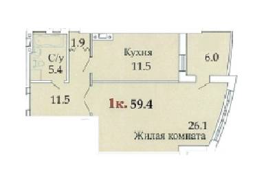 1-комнатная 59.4 м² в ЖК Одиссей от 16 000 грн/м², Одесса