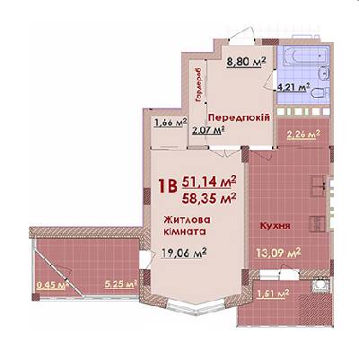 1-комнатная 58.35 м² в ЖК Веселка от застройщика, Львов