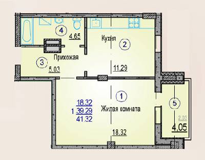 1-кімнатна 41.32 м² в ЖК Одеський від 14 000 грн/м², Харків