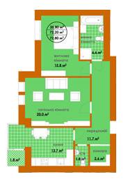 2-комнатная 72.89 м² в ЖК Киевский от 10 600 грн/м², г. Буча