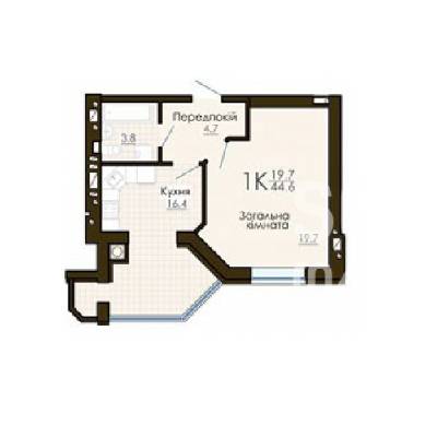 1-кімнатна 44.6 м² в ЖК Софія Резіденс від 20 100 грн/м², с. Софіївська Борщагівка