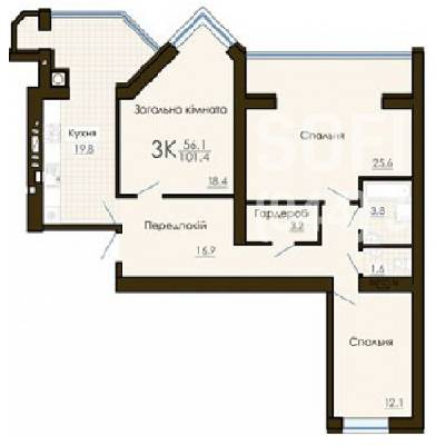 3-комнатная 101.4 м² в ЖК София Резиденс от 20 100 грн/м², с. Софиевская Борщаговка