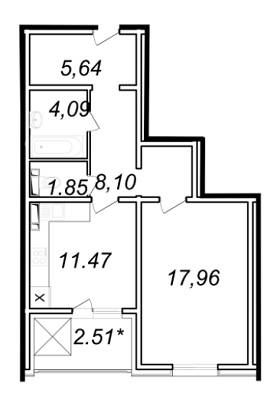 1-кімнатна 51.62 м² в ЖК Ярославичі-2 від 13 000 грн/м², м. Вишгород