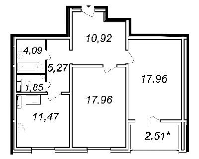 2-комнатная 72.03 м² в ЖК Ярославичи-2 от 11 500 грн/м², г. Вышгород
