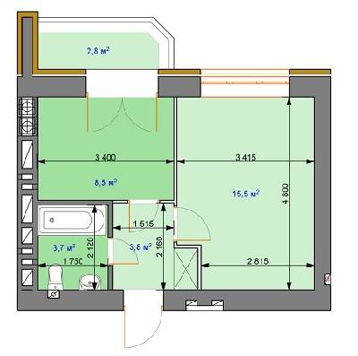 1-комнатная 34.2 м² в ЖК Ирпень парк от застройщика, г. Ирпень