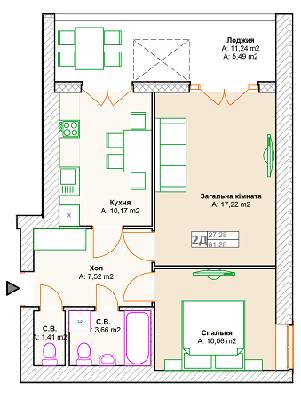 2-комнатная 61.28 м² в ЖК на ул. Довженко (Гайдара) от 13 900 грн/м², г. Ирпень