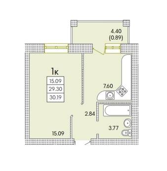 1-комнатная 30.19 м² в ЖК Парк Совиньон от 17 080 грн/м², пгт Таирово