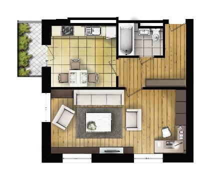 1-комнатная 51.71 м² в ЖД Новый массив от 13 500 грн/м², Днепр