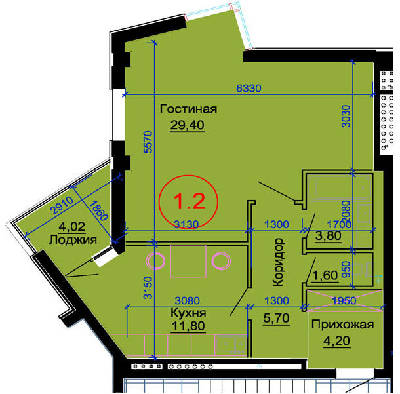 1-комнатная 1 м² в КД Артемовский от 29 030 грн/м², Днепр