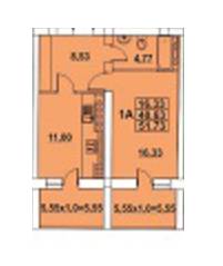 1-кімнатна 51.75 м² в ЖК Premium Residence (Зелений Мис) від 27 830 грн/м², с. Крижанівка