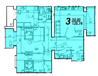3-кімнатна 125.76 м² в ЖК Нова Будова від 13 750 грн/м², м. Кам`янець-Подільський