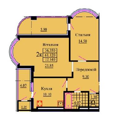 2-комнатная 72.14 м² в ЖК Скеля от 13 400 грн/м², г. Яремче