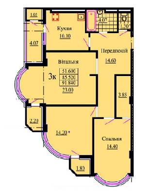 3-комнатная 91.84 м² в ЖК Скеля от 13 400 грн/м², г. Яремче