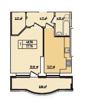 1-кімнатна 48.98 м² в ЖК Lux House від забудовника, Рівне