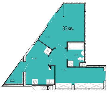 1-кімнатна 47.45 м² в ЖК Shuttle від 14 400 грн/м², м. Дубляни