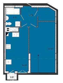 1-кімнатна 46.35 м² в ЖК Shuttle від 14 400 грн/м², м. Дубляни