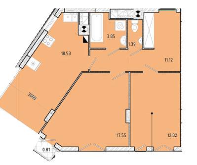 2-кімнатна 66.88 м² в ЖК Shuttle від забудовника, м. Дубляни