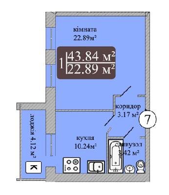 1-кімнатна 43.84 м² в ЖК Мрія Чернігів від 10 000 грн/м², Чернігів