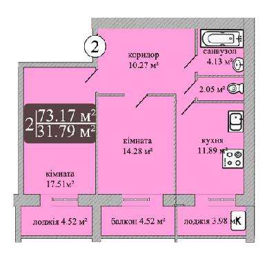 2-кімнатна 73.17 м² в ЖК Мрія Чернігів від 9 500 грн/м², Чернігів