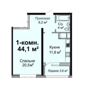 1-комнатная 44.1 м² в ЖК Скай Сити от 25 450 грн/м², Одесса