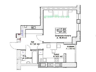 1-комнатная 41.36 м² в ЖК Green Life-3 от 12 500 грн/м², г. Ирпень