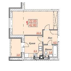 1-кімнатна 42.6 м² в ЖК Найкращий квартал від 11 500 грн/м², м. Ірпінь
