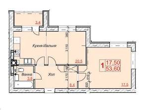 1-кімнатна 53.6 м² в ЖК Найкращий квартал від 11 500 грн/м², м. Ірпінь